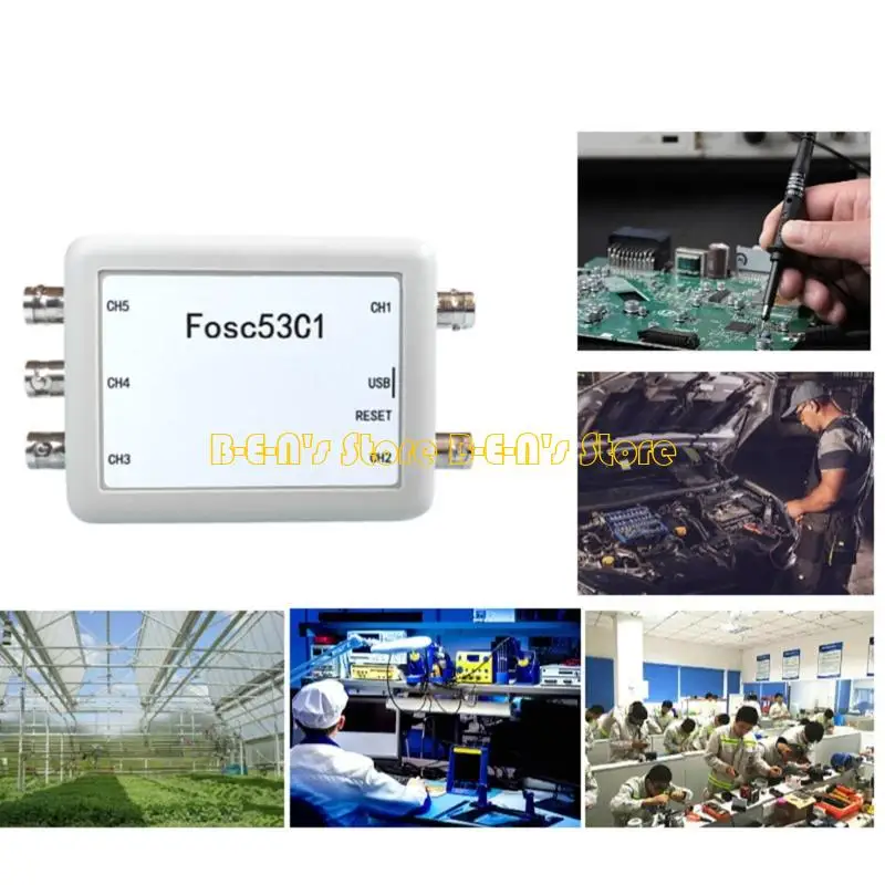 Y1AD 5 Channel USB Digital Oscilloscope With BNC Interfaces And 1MHz Sampling Rate