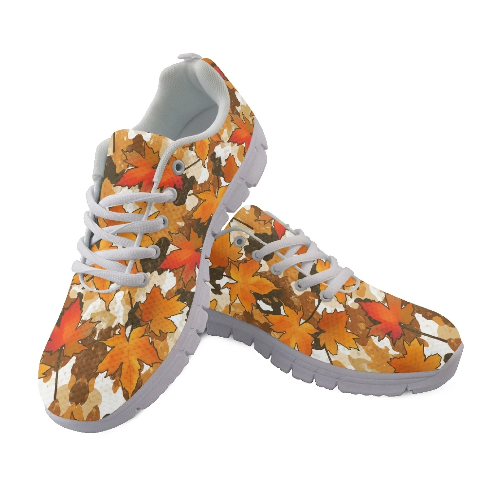 Coloranimal Maple Leaf Theme 2026 Trending Walking Sneakers Mens Lace Up Athletic Trainers Anti-Slip Tennis Shoes for Women