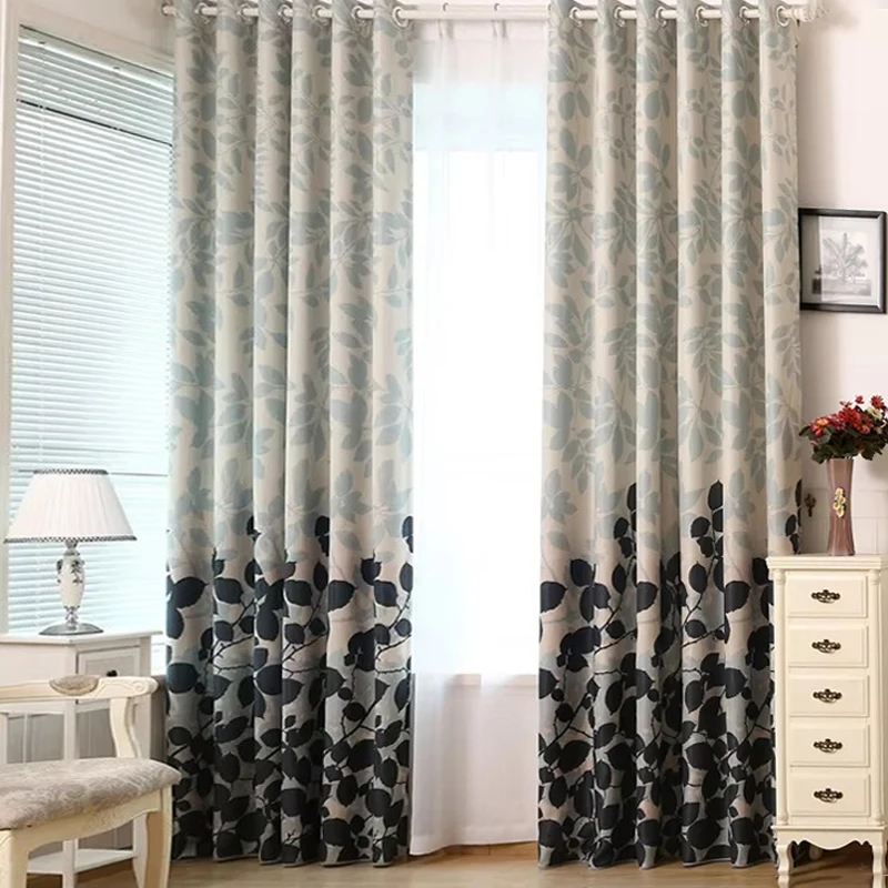 

1PC Minimalist Modern Bedroom Bay Window Sunshade, Living Room Printed Curtains for Shading