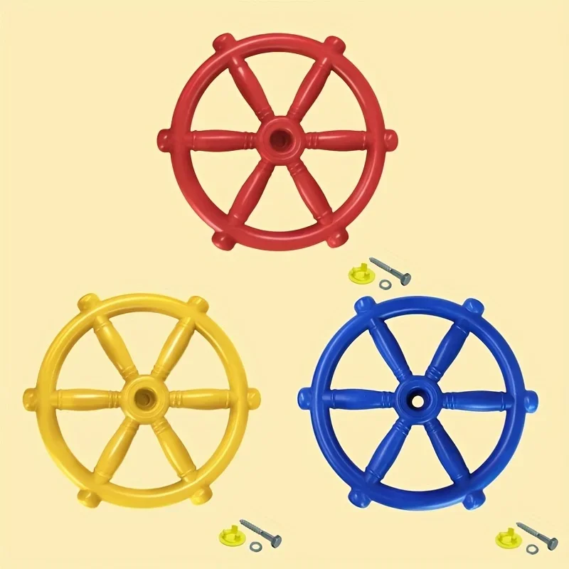 

3 Pcs Mini Plastic Steering Wheel Set, Indoor & Outdoor Play Accessories for Toy Cars & Boats, Fun Exercise Toys