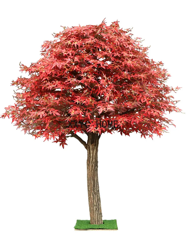 Simulation Red Maple Landscape Customized Modeling Decorative Large New Chinese Style Floor-Standing Fake