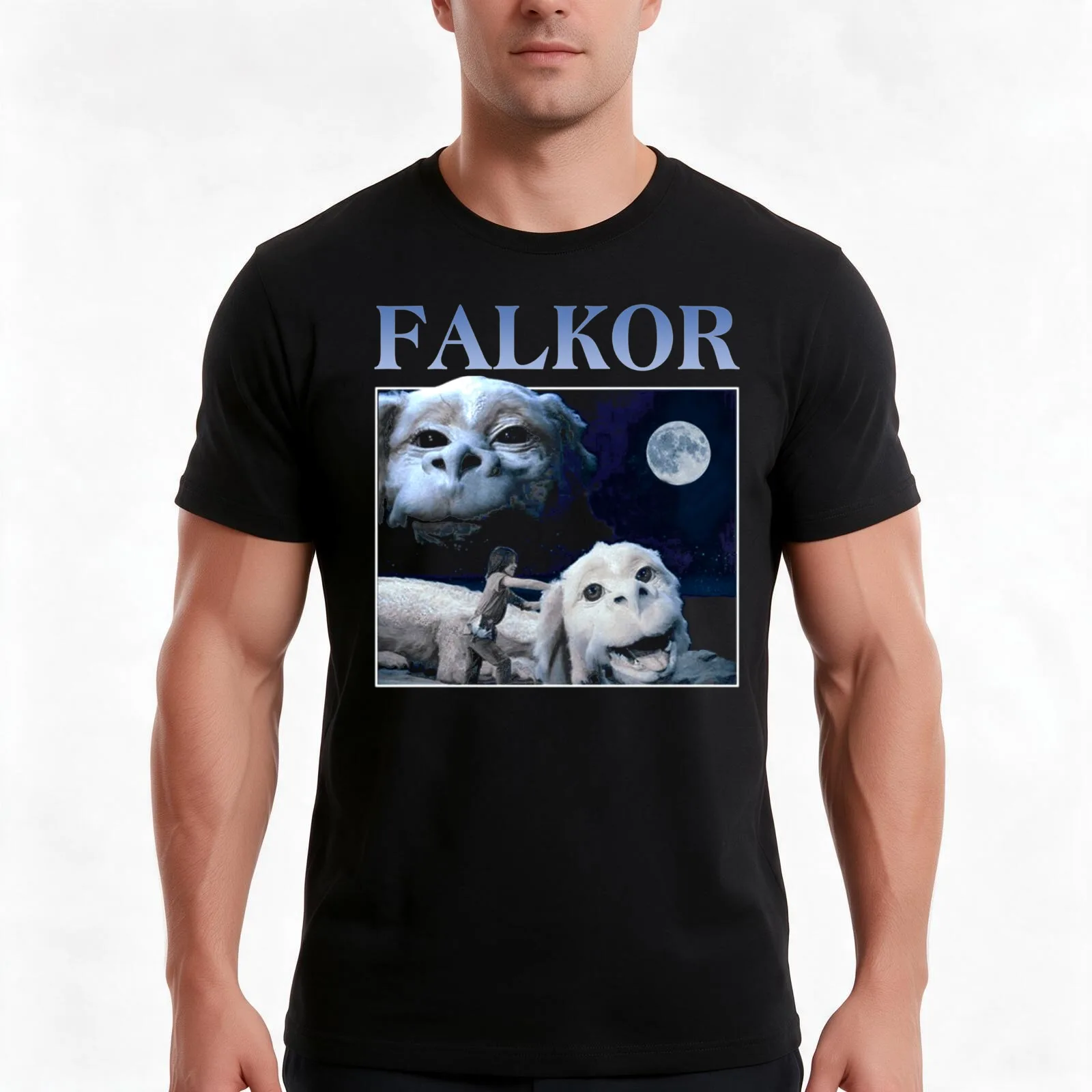 NeverEnding Design Story Movies -FALKOR T-Shirt, Summer Casual Cotton Tee, Oversized Streetwear Tops, Vintage Graphic Print