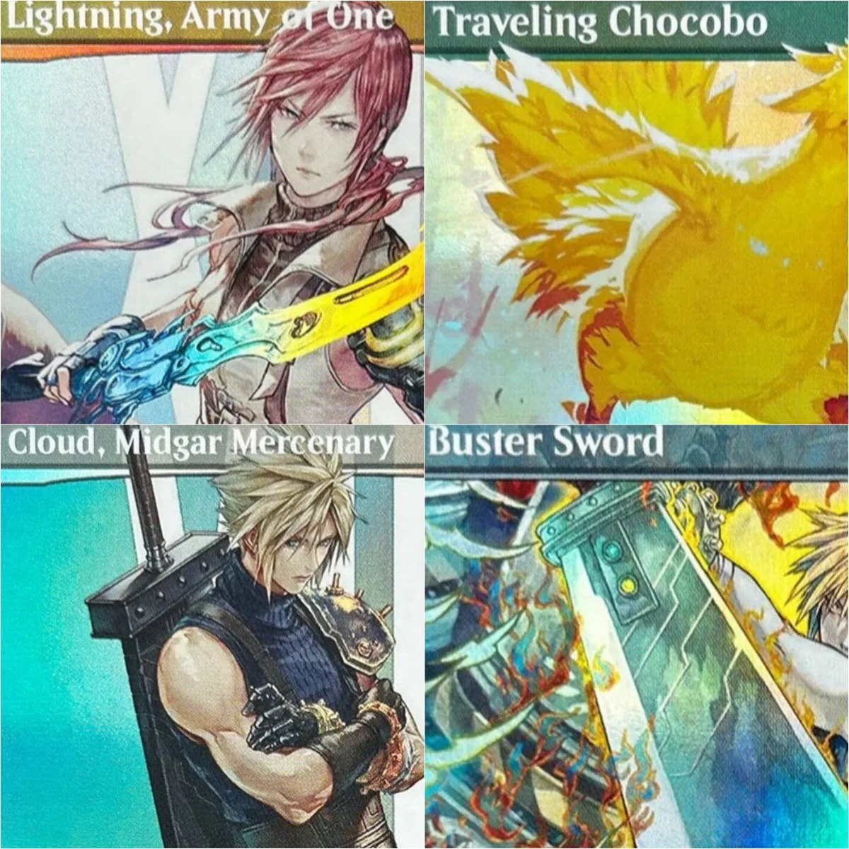 Фольгированный FIN [Traveling Chocobo/Vivi Orembalizer/Buster Sword] Волшебные прокси-карты Качественная доска для сбора игр Коллекционные карты