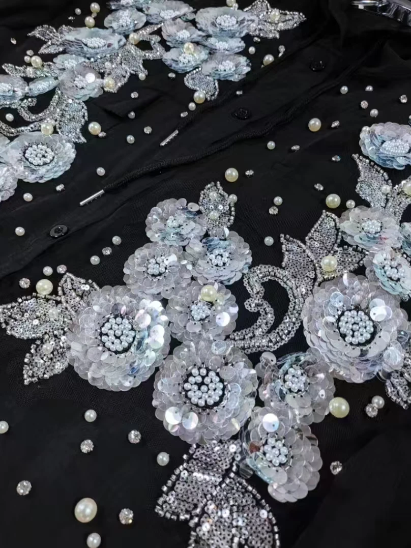 Luxus Stil Sparkle Strass Frauen Mit Kapuze Sommer Herbst Lose Beiläufige Sonnencreme Lange Shirts Blusen Dünne Oberbekleidung Tops