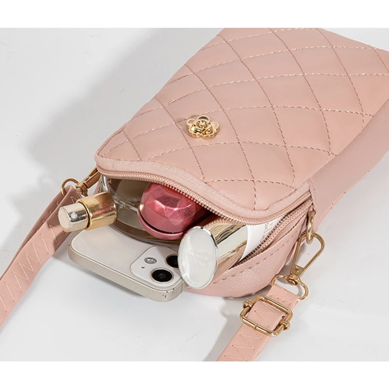 Geestock-Bolso de hombro de cuero PU para mujer, cartera bordada para teléfono móvil, bolso cruzado de moda, Mini bolso para mujer