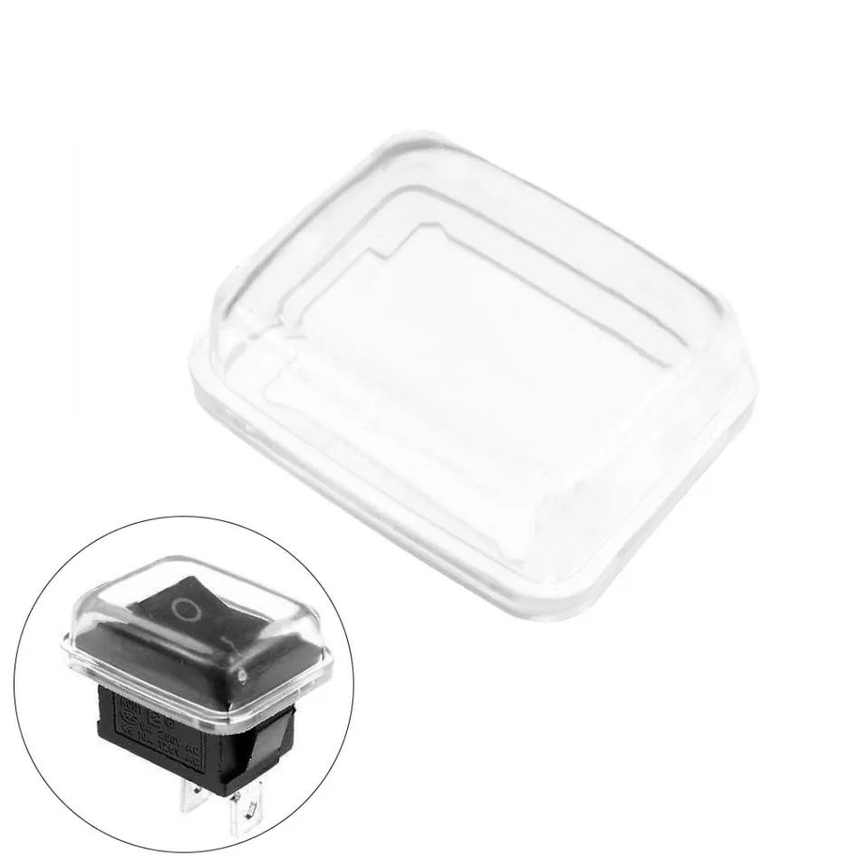 10 Transparent Waterproof Rectangular Rocker Switch Covers Silicone Protection for Standard 19mm x 13mm Cutout Rocker Switches