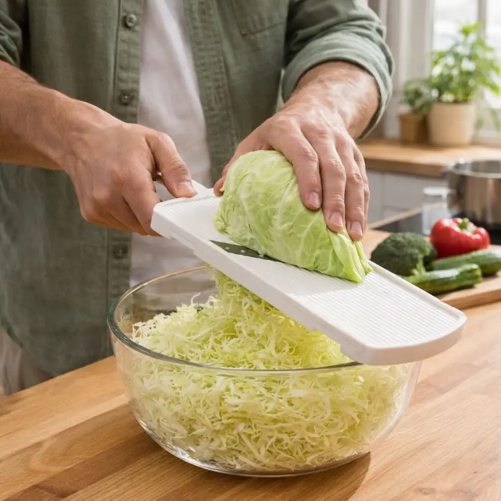 

Manual Cabbage Grater Plastic with Hand Protector Vegetable Slicer Ultra-fine Slicing All-in-One Vegetable Chopper Salad Cutting