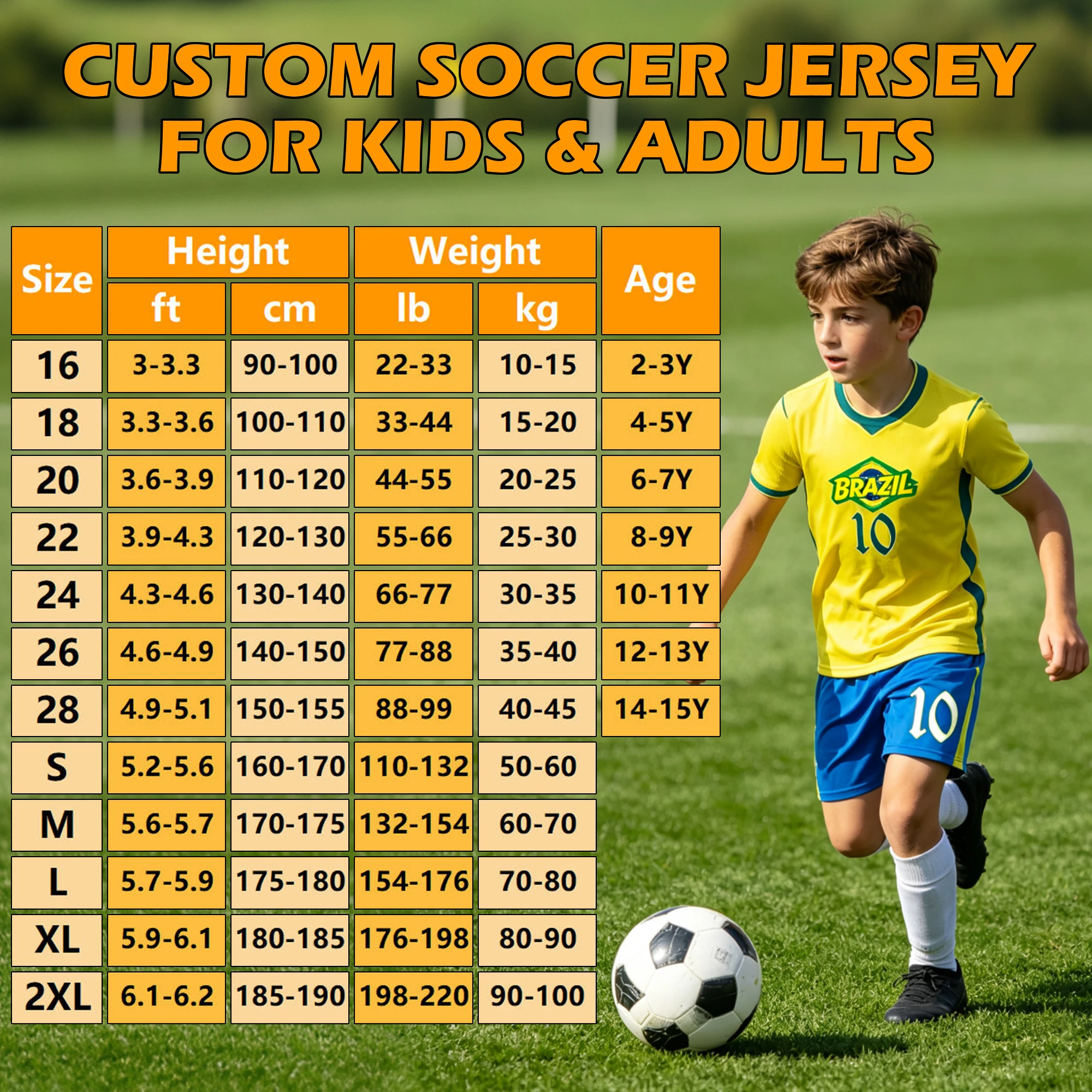 HJLAming Custom Soccer Jersey Kids Adults Personalized Brazil Football Team Uniforms Sports Training Outfits Shirt Shorts Socks