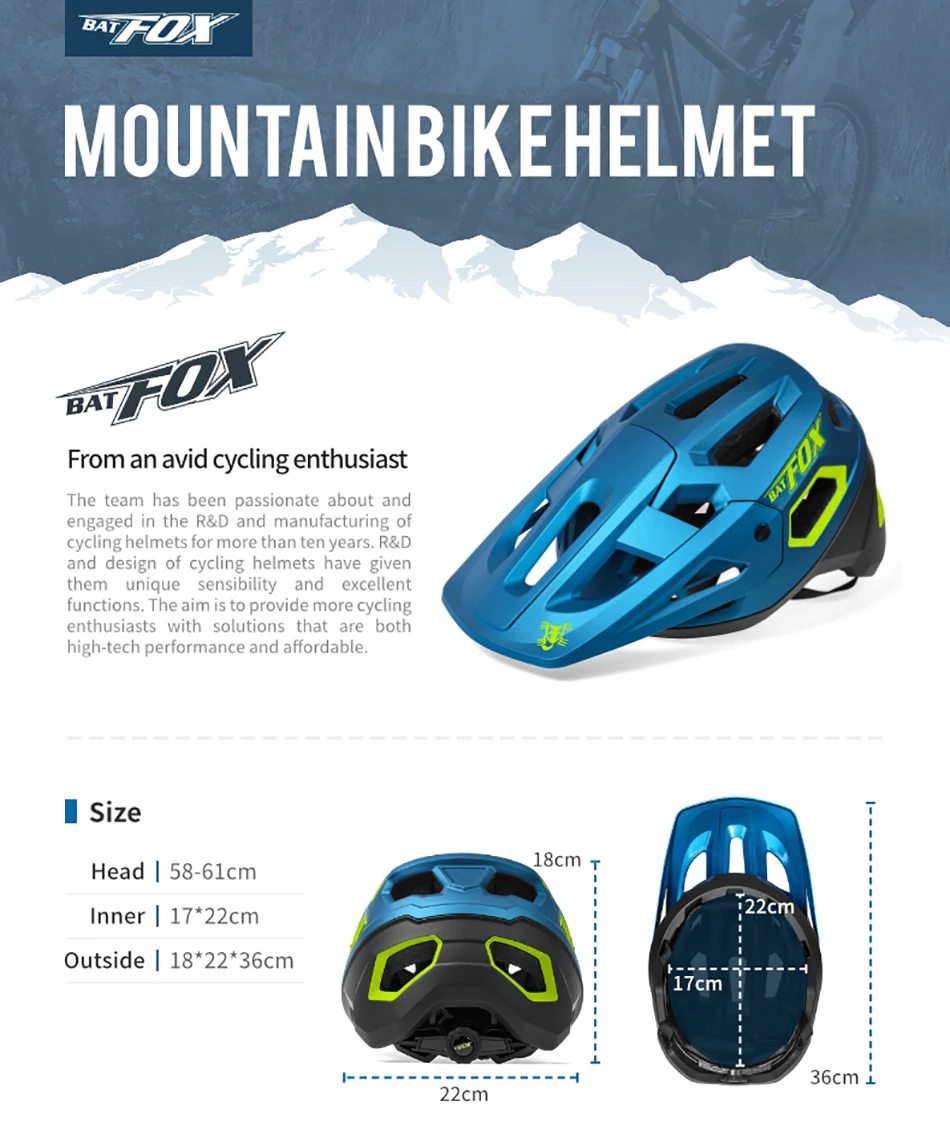BATFOX Fahrradhelm für Herren und Damen Hochwertiger Integral-geformter Radsport-MTB-Fahrradhelm Straßen- und Mountainbike-Helme Casco Bicicleta – Detail 27