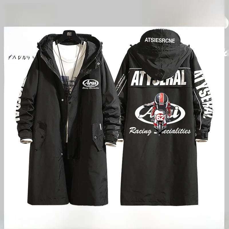 

Мужская всесезонная ветровка Knight New Sle с капюшоном, для гонок и езды, модная, из полиэфирного волокна, на молнии, средней длины