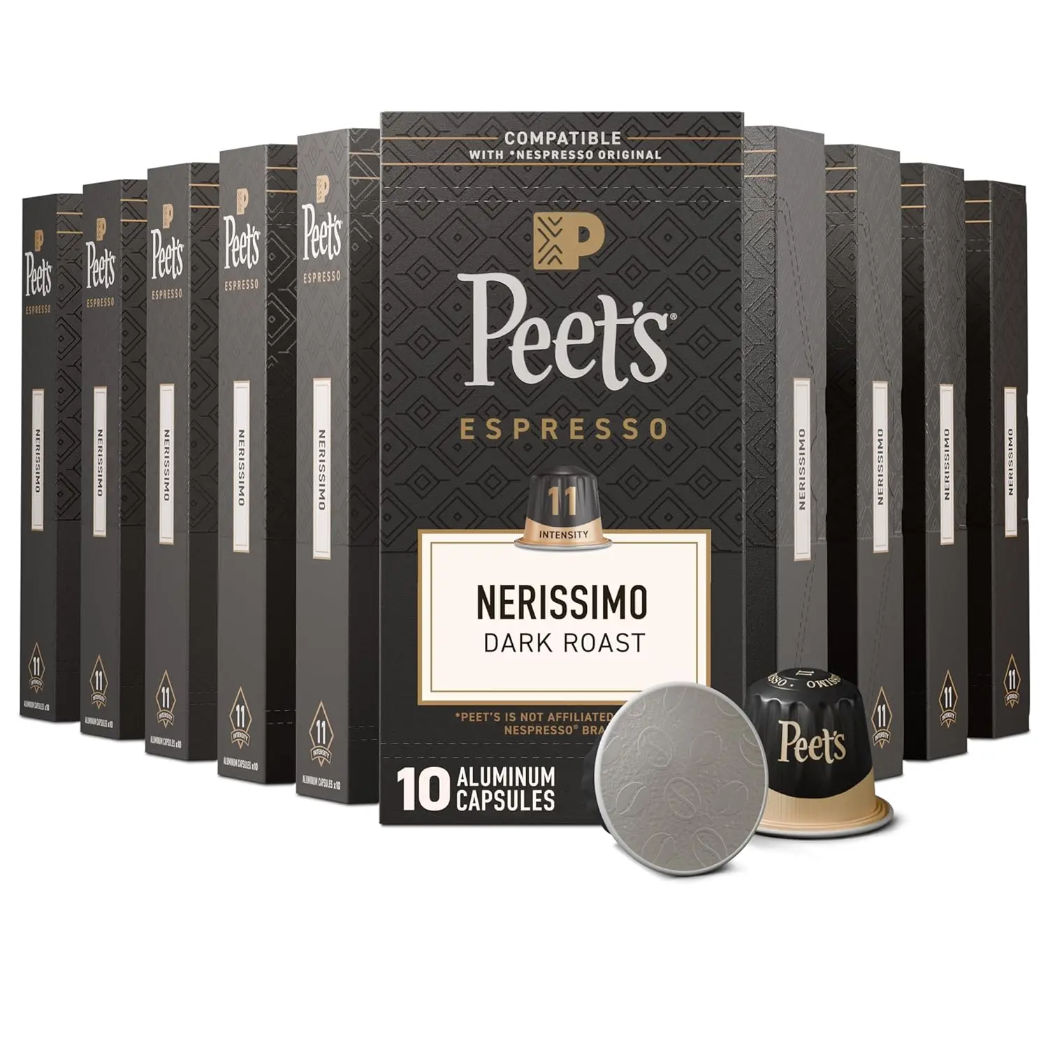 

Dark Roast Espresso Capsules, 100 Count, Compatible with Nespresso Original Machines, Intensity 11, 100% Arabica