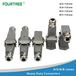 Heavy Duty Connector HDC HA 4 5 6 8 Pin Over Load Connection 10A 16A Rectangle Waterproof Multiple Function Aviation Plug Socket
