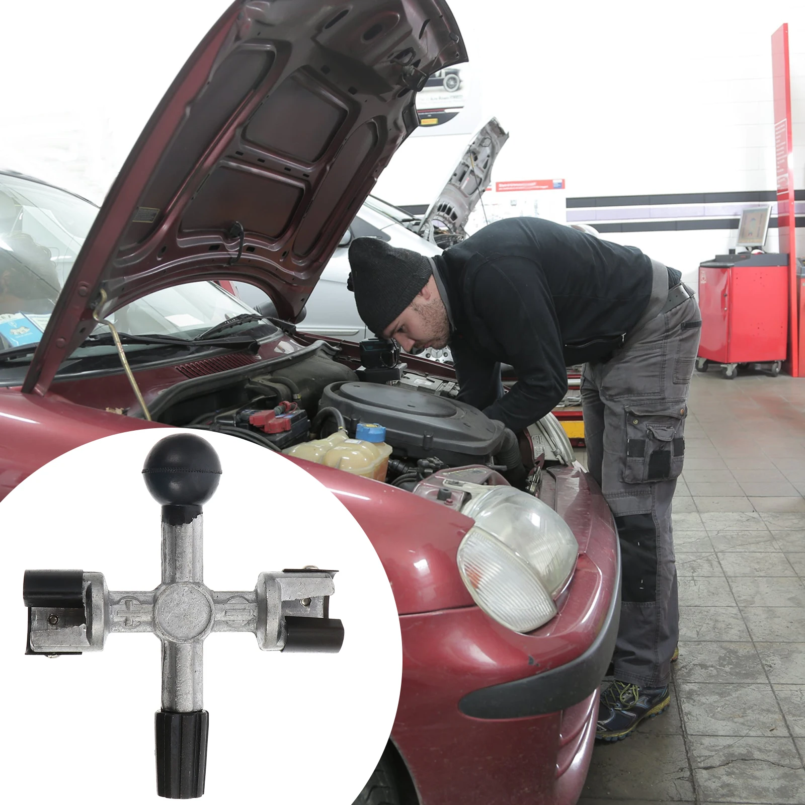 

4Way Post Cleaners Terminal Scrapers Tool Cleaner Reamer Clamp Steel Blades Corrosion Removal Perfect Contacts Truck