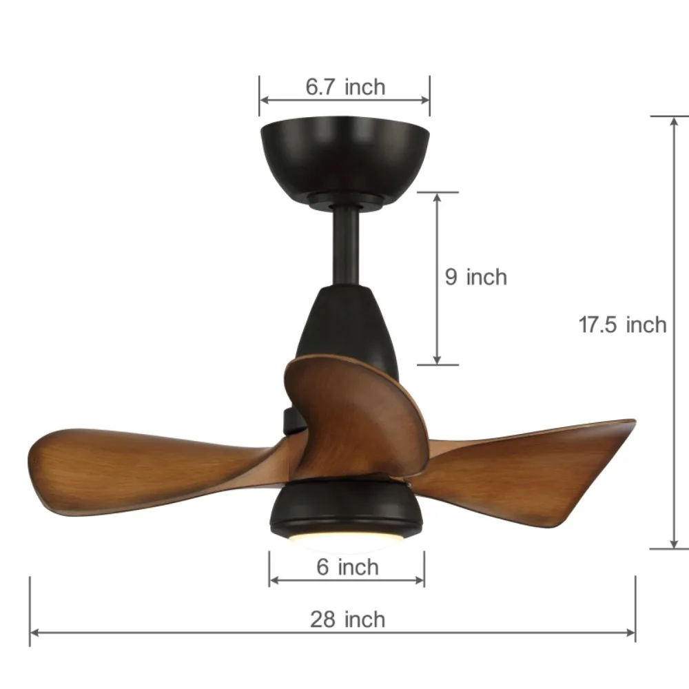 Ventilatore da soffitto a LED integrato da 28 pollici