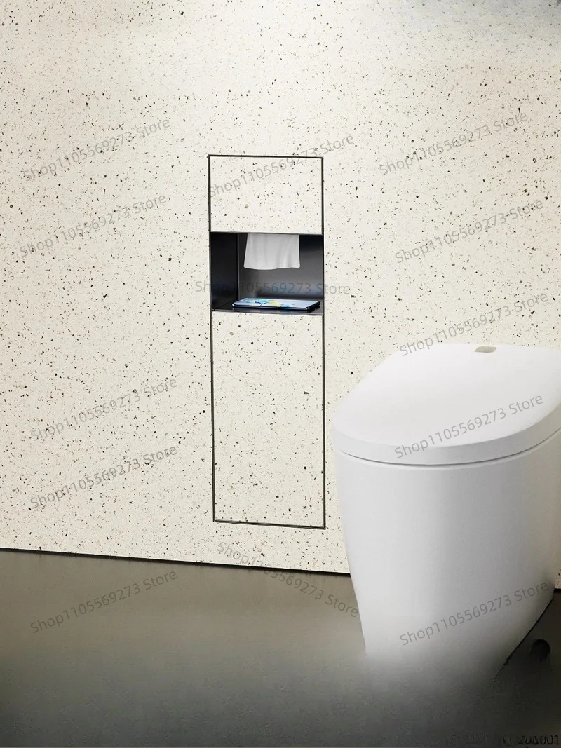 Stainless Steel Recessed Trash Can Wall Mounted Bathroom Garbage Bin Space Saving Easy Install