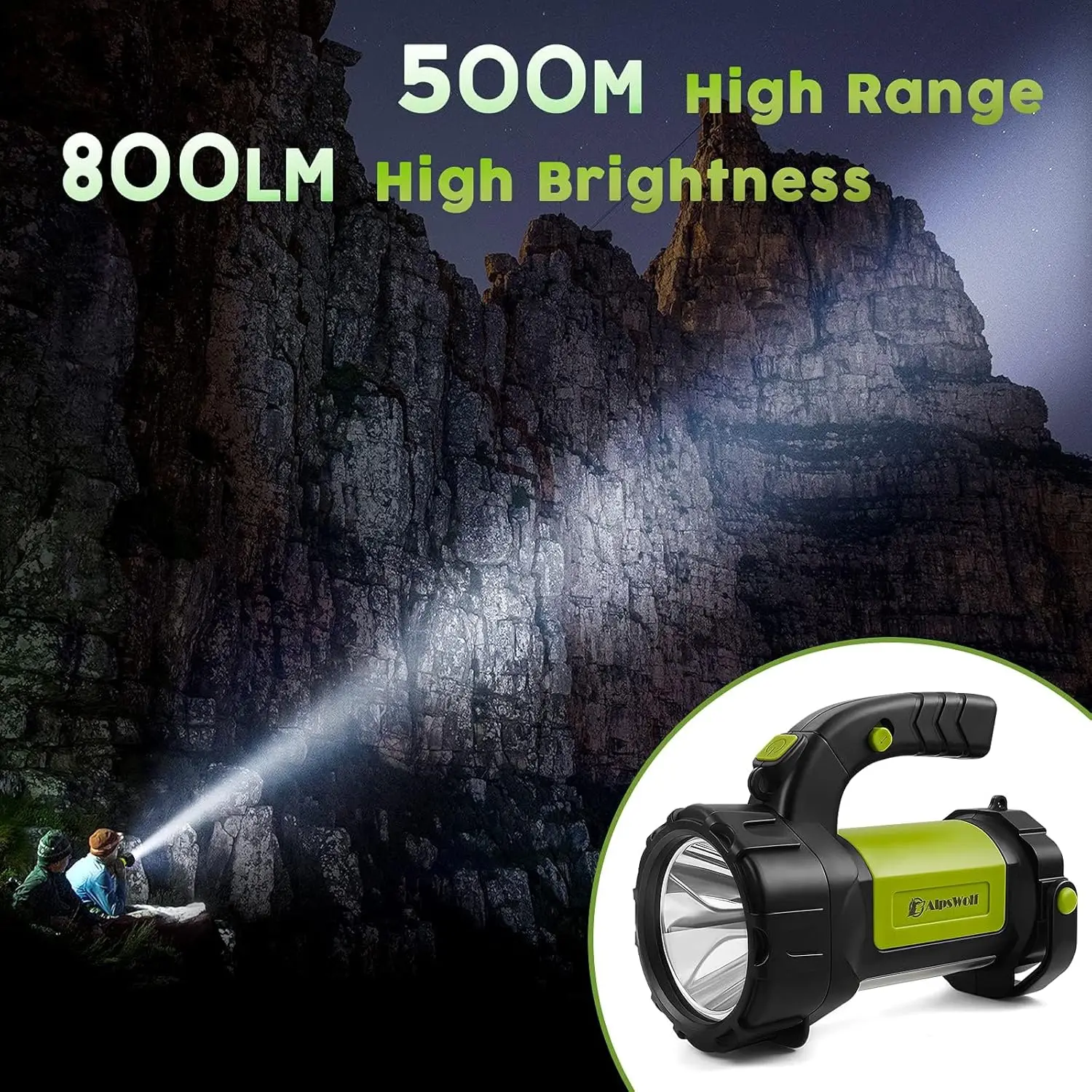 충전식 캠핑 랜턴 2팩, 800LM LED 손전등(3600mAh 배터리 포함), 야외 하이킹용 휴대용 비상등