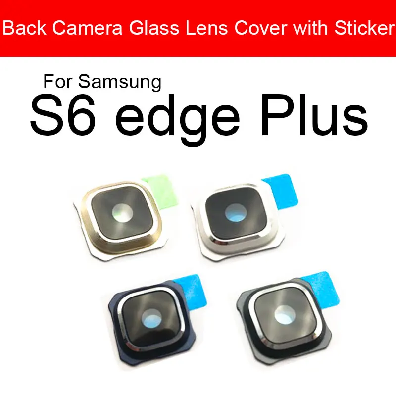 Lentille arrière en verre pour Samsung Galaxy Dock Edge Plus, grande lentille de caméra principale, matériau en verre + autocollant, pièces de rechange