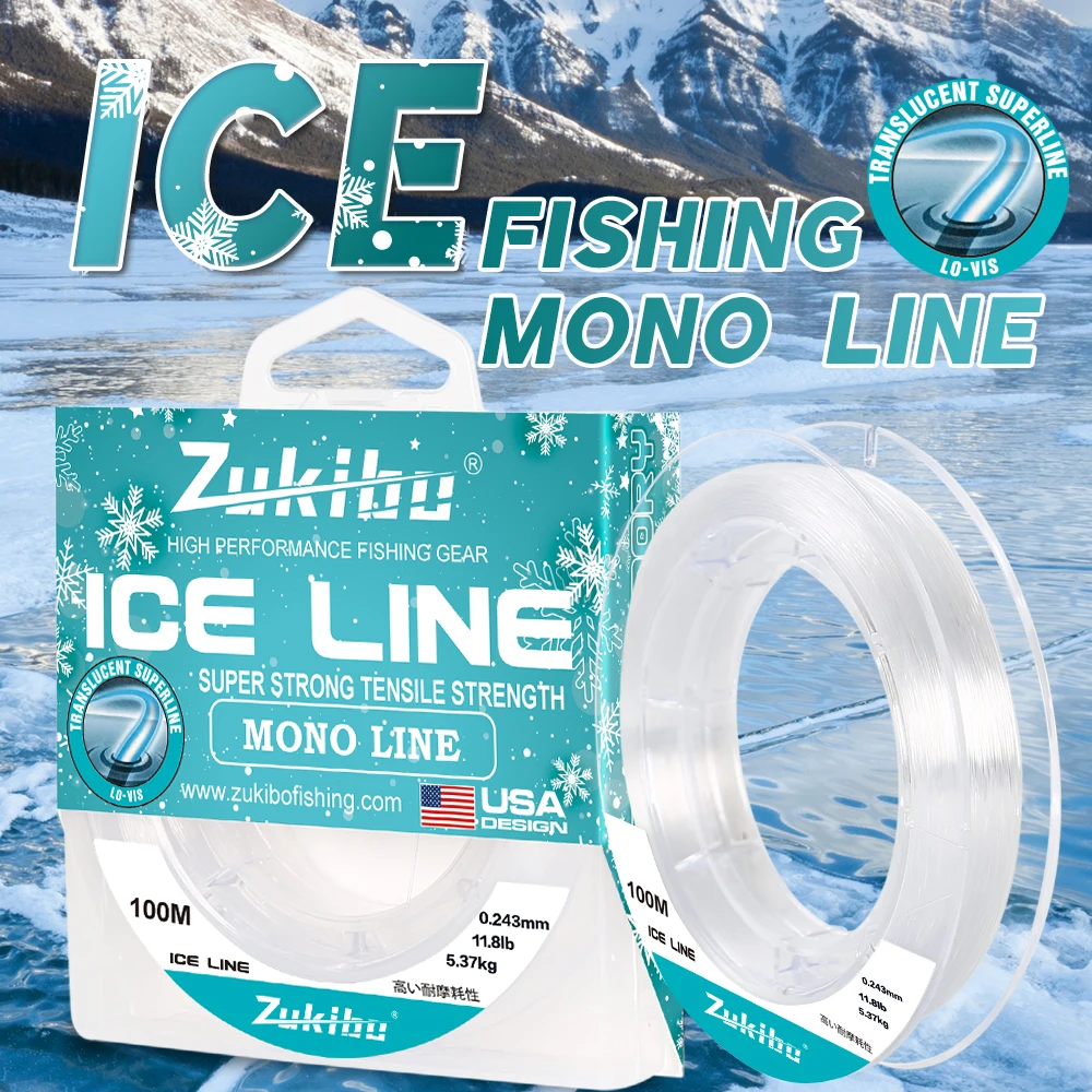 ZUKIBO Winter Ice Fishing Line Mono 100M Super Durable Nylon Fishing Line Monofilament Tackle Accessories all for Fishing