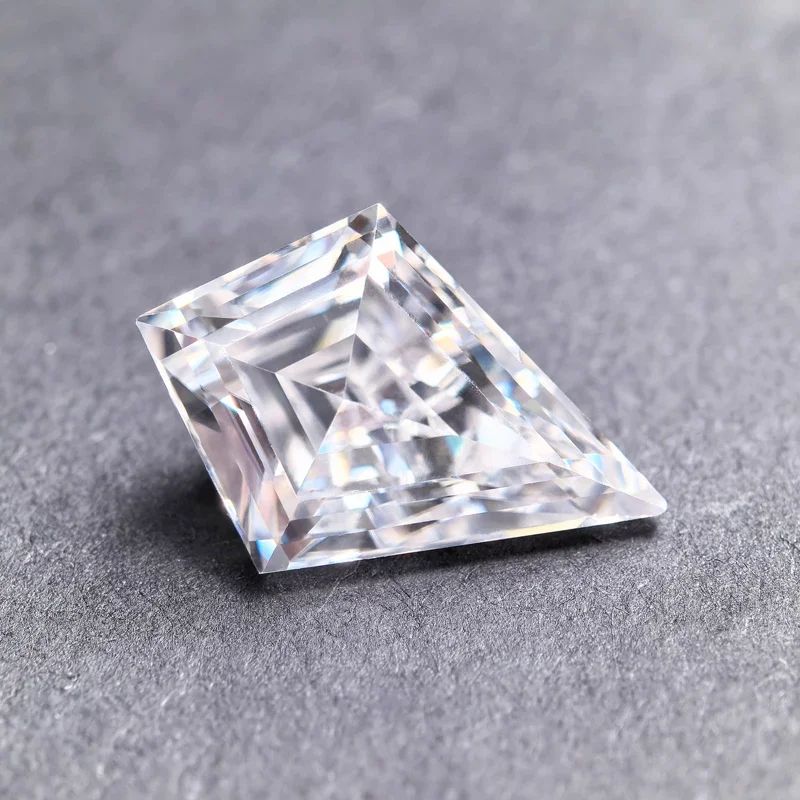 Moissanite Stone Kite Cut D Color Special Cuting Lab Grown Charm Diamond for DIY Jewelry Making Materials GRA Certificate