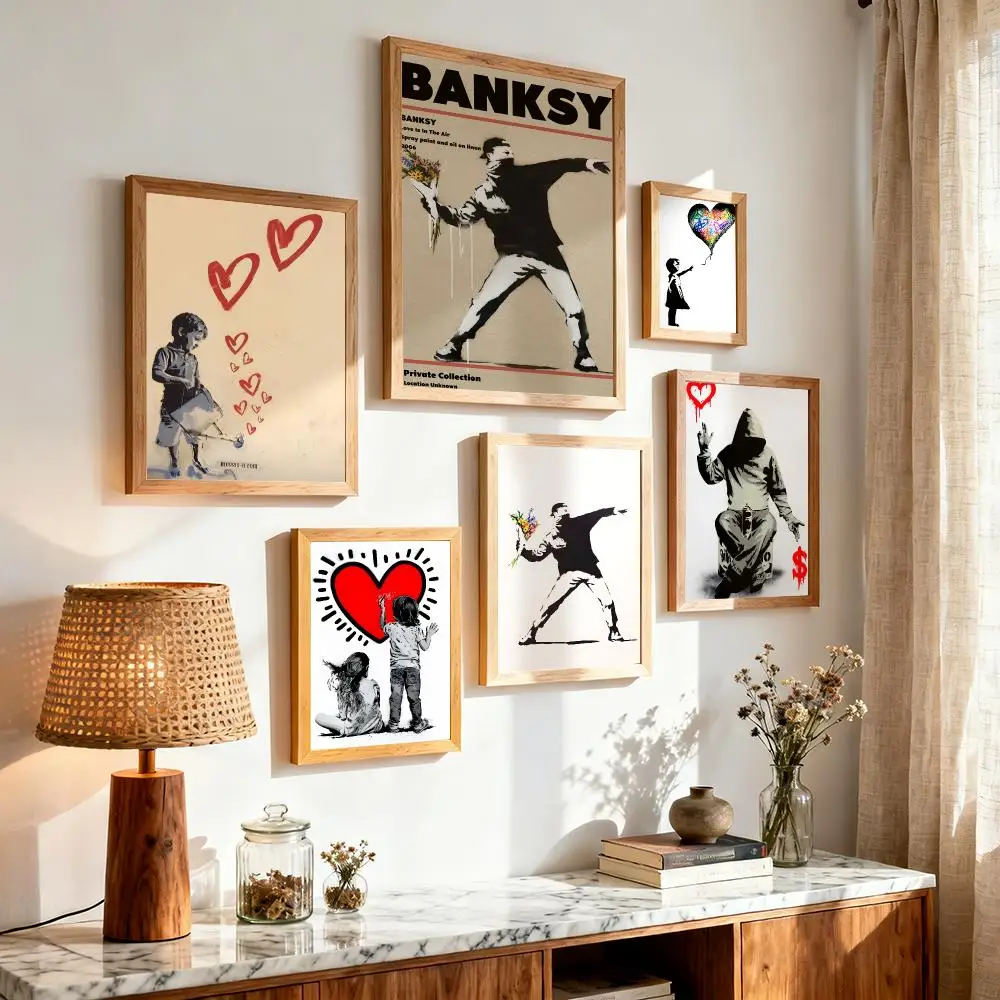 1PC Street Artist B-Banksy Poster Modern Minimalist Wall Art Prints for Bedroom Living Room Aesthetic Contemporary Decor Gift