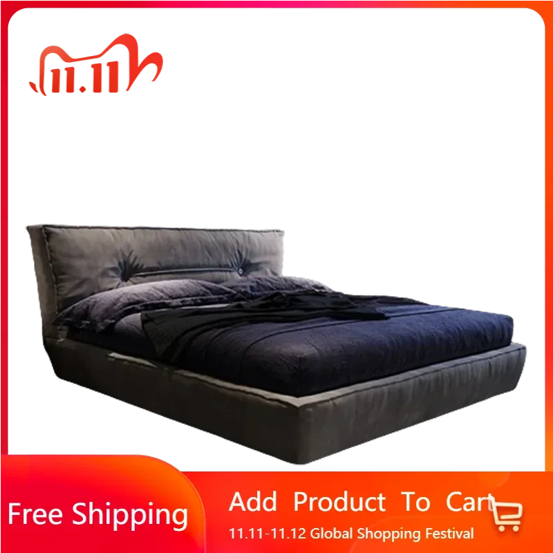 

Nordic Fabric Double Bed Italian Minimalist Tatami Modern Double Bed Soft Storage Camas Moderrnas Inteligentes Bedroom Furniture
