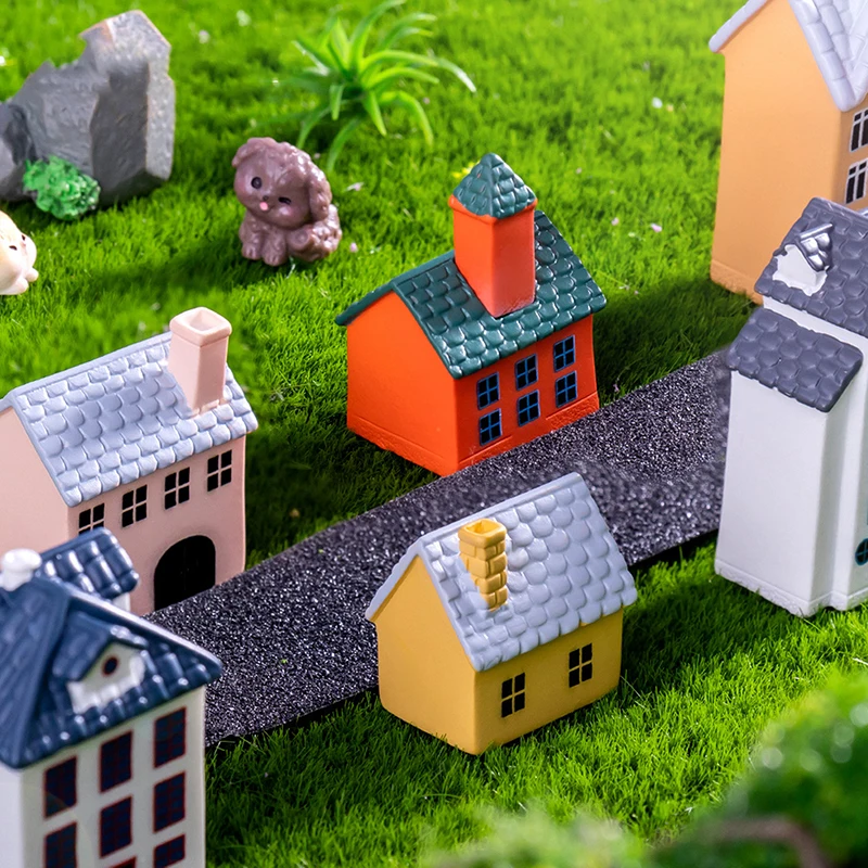 Criativo Moderno Pequena Casa Paisagem Estatueta, Estátua em Miniatura, DIY Decoração Home, Pequenos Ornamentos, Artesanato Bonito, Presentes de Moda