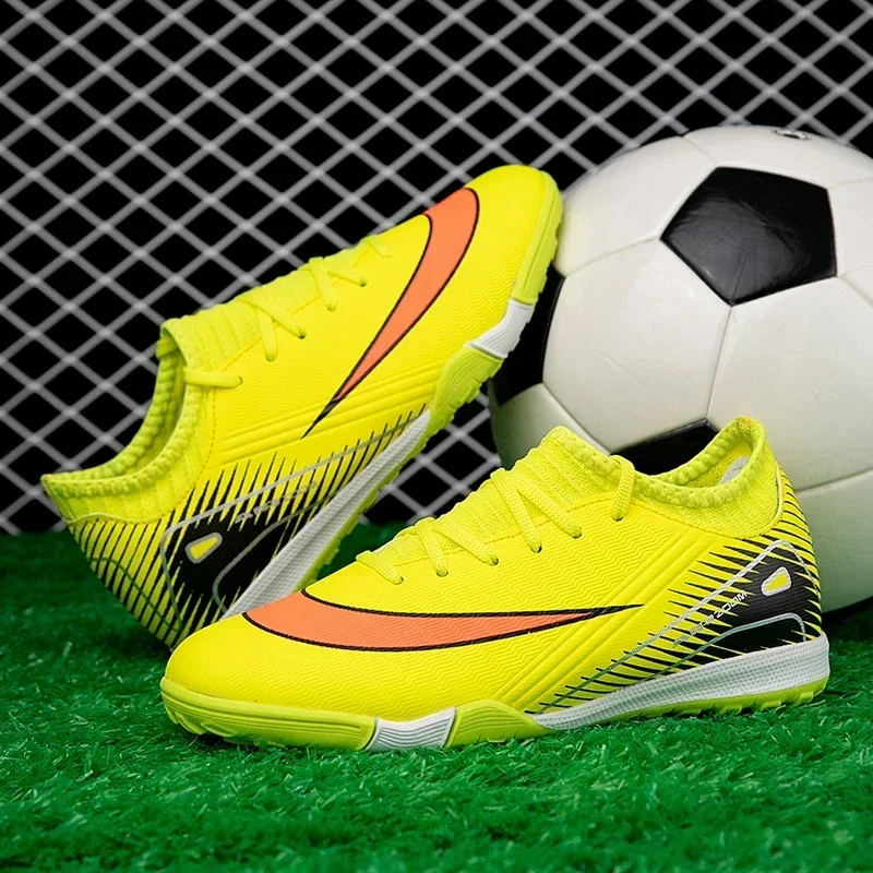 

Professional New Kid Ankle Non-Slip Football Boots TF Sneakers Boys Soccer Shoes Match Comfortable Sports Shoes Unisex