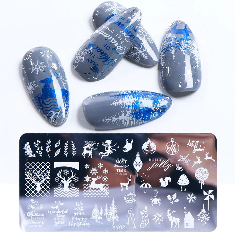 

8 Pcs Stamper for Nails Design Christmas Plate Postage Stamps Decor Manicure Stamping
