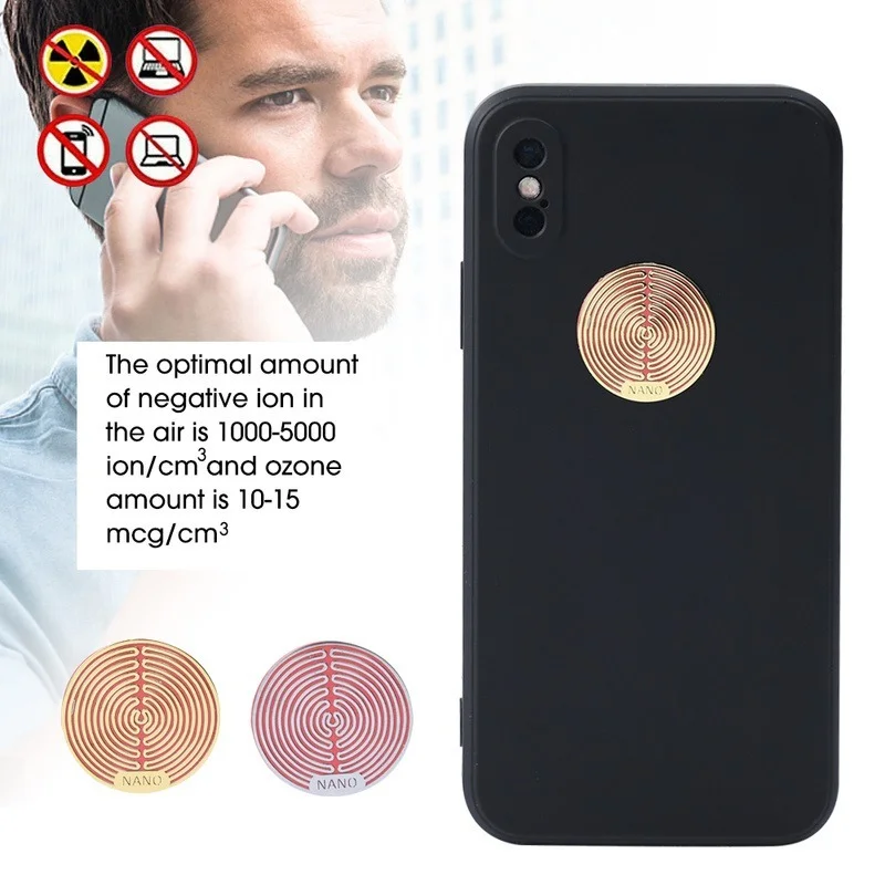 Universal Radiation Stickers Mobile Phone Anti-Radiation Metal Sticker for PC Laptop IPad EMF Protection Sticker