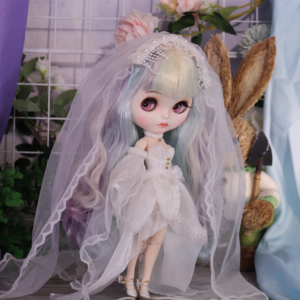 Accessories For ICY DBS Blyth Doll White Wedding Dress Marry Suit 1/6 BJD Anime Girl OB24 Pullip Licca