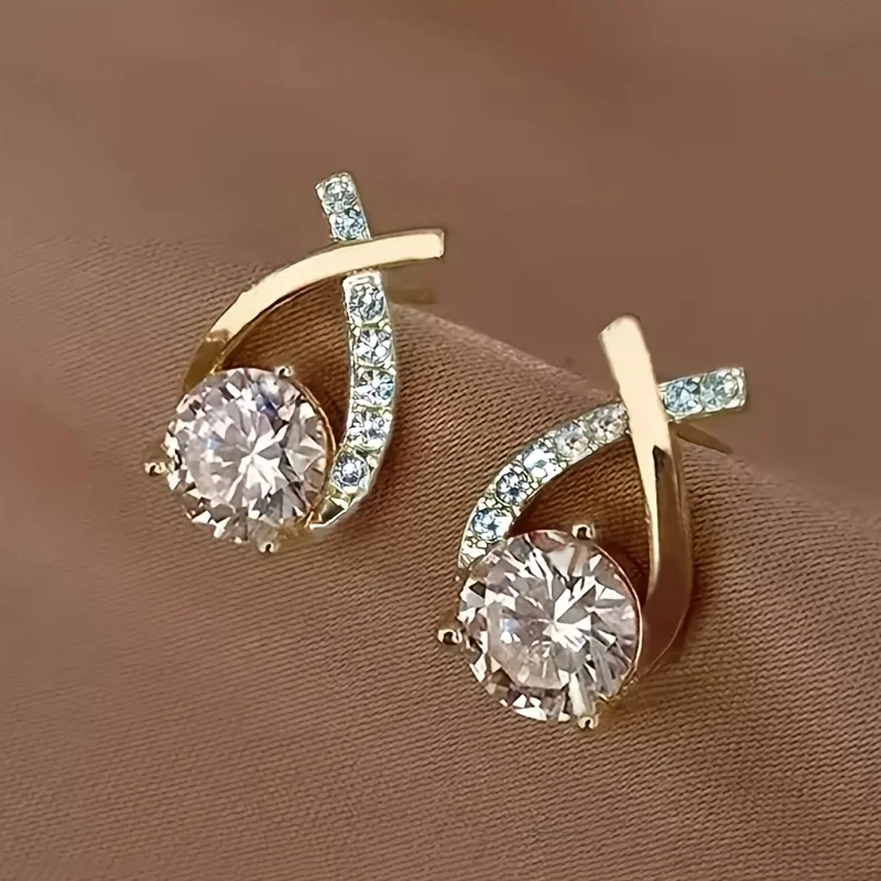 [Cross Stud Earrings] Cross-shaped Design Stud Earrings - Simple, Elegant, Cute, and Noble Ear Accessories - Versatile for Daily Wear, Commutes, Outings, Travel, and Holiday Celebrations - A Pair
