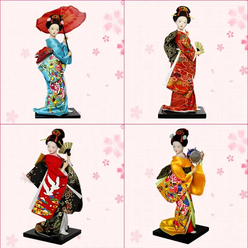 Restaurant Decoration Japanese Handmade Ornaments 9-inch Desktop Kimono Doll Model Geisha Girl Baby Toy Gift