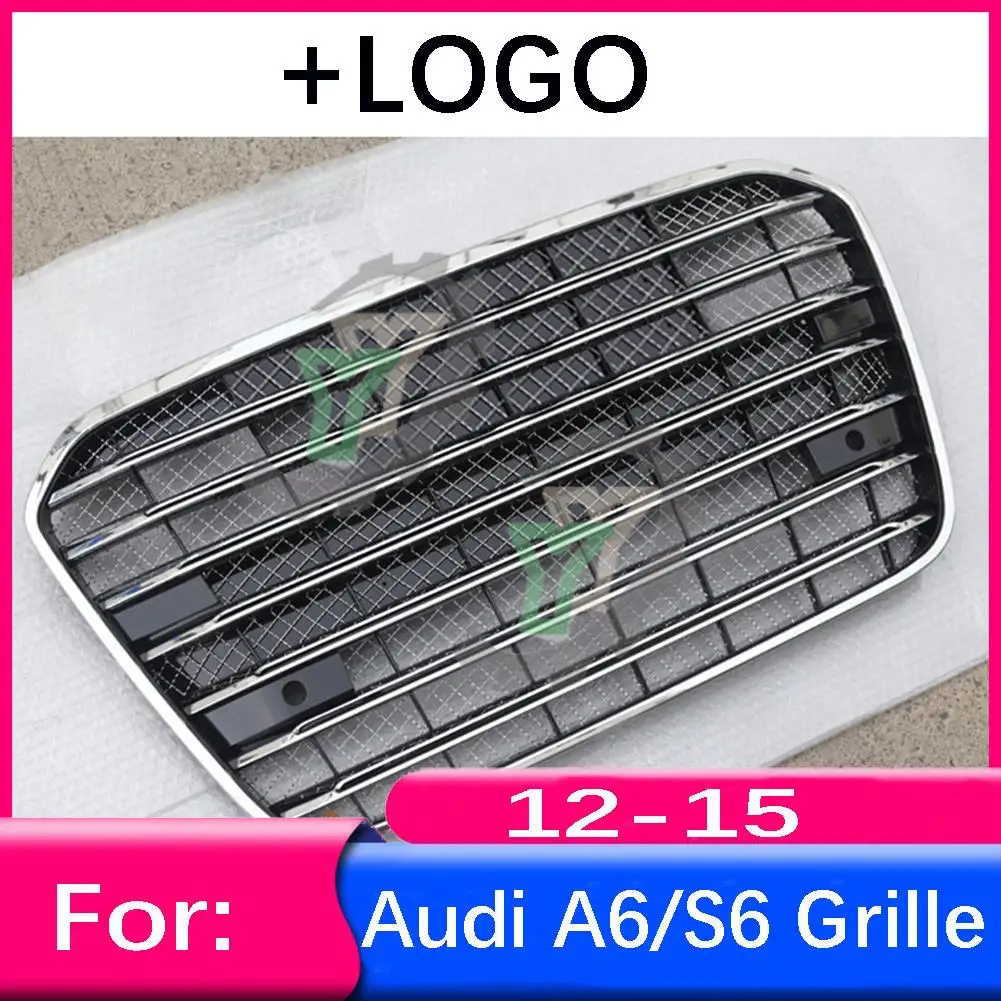 

For Audi A6/A6L 2012 2013 2014 2015 Car Front Bumper Grille Centre Panel Styling Upper Grill (Modify For V6 style)