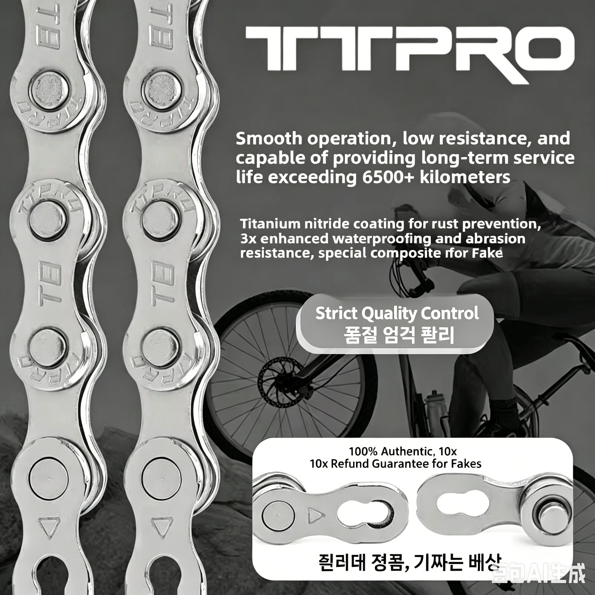 TTPRO Bicycle Chain 1/6/7/8/9/10/11/12 Speed Mountain Road Bike Gold Chain Electroplated And Rust-proof Variable Chain