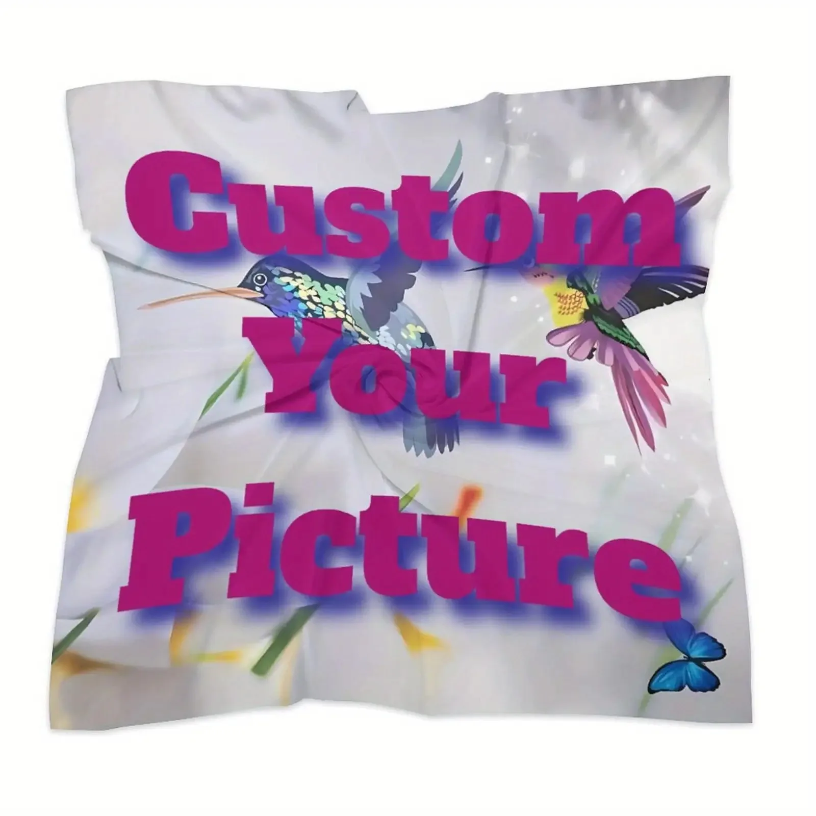 Customized silk scarf - Personalized ladies' square scarf. Photos and patterns - Birthday gift - Anniversary gift - Holiday gift