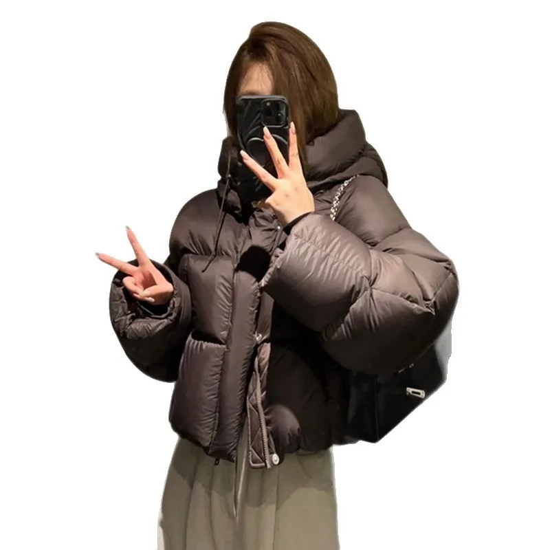 

YYAHAHAS American Fashion Hooded Thick Short Down Cotton Jacket Women's Winter New Warm Bread Coat Female Clothing