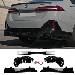 MP Style Gloss Black ABS Rear Bumper Diffuser Splitter For BMW G60 525i 530i 530e 550e M Sport Rear Bumper Lip 2023-2026 Tuning