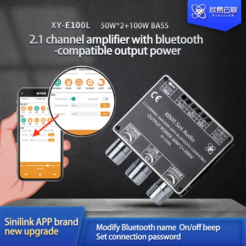 

E100L/MT21/C100H/C50H/C100L/C50L/C15H 2.1 Channel Subwoofer Digital Power Amplifiers Board Audio Stereo Bluetooth 5.0 Amp Module