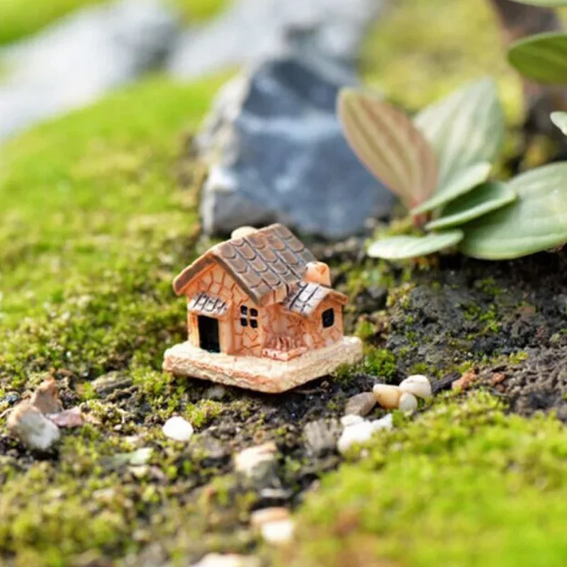 5 pezzi Mini casa delle bambole casa in pietra decorazioni in resina per la casa e il giardino decorazioni fai da te per la casa e il giardino fai da te (stile casuale)