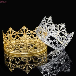 Corona de Color dorado/plateado para decoración de tartas, Tiara decorativa elegante para pastel de boda, Princesa, cumpleaños, bebé, adornos para tartas