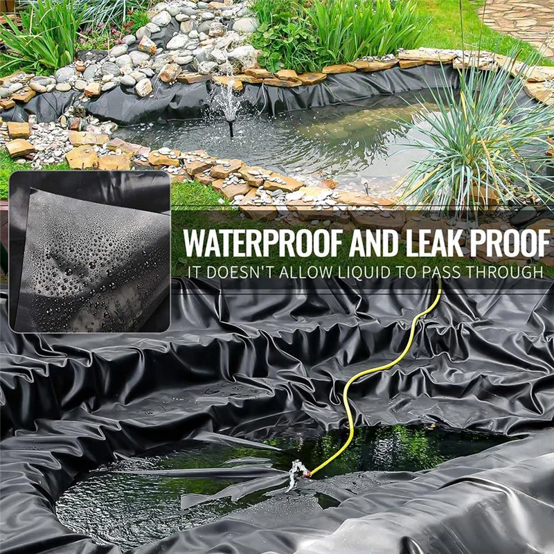 

【Recommend】7X10 Ft Pond Liner HDPE Thickness Fish Pond Liners For Outdoor Ponds, Pond Liner For Waterfall, Fish Black