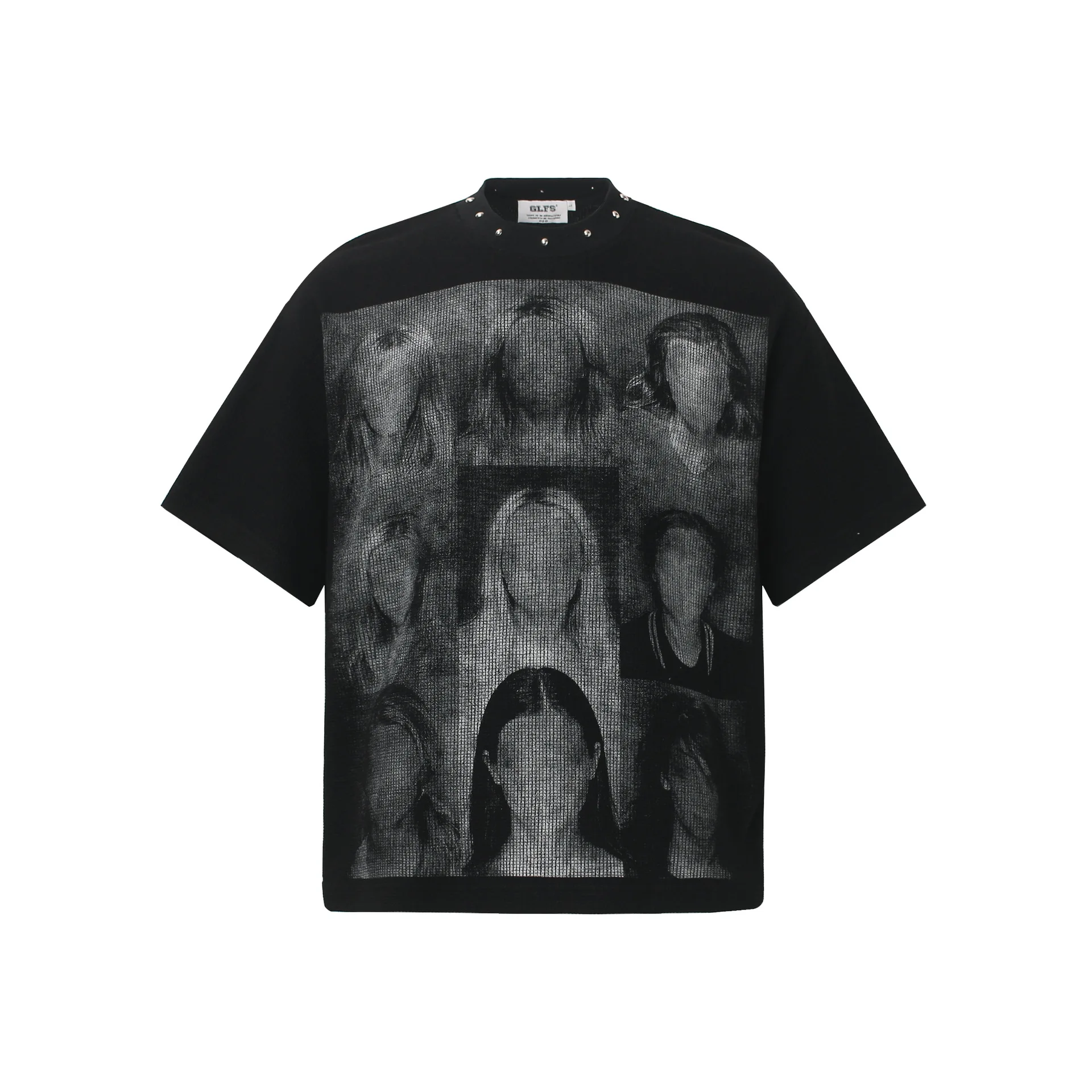 Men's Fashion High Street 3D Printed T Shirts With Rivets Loose Fit Oversized Hip Hop Tees Summer Short Sleeve Tops Personality
