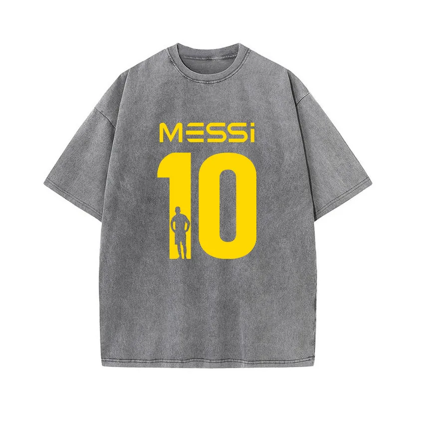 

Женские и мужские футболки, мужские футболки MESSI, хлопковые футболки с принтом для тренировок, мешковатые футболки, уличная мода, топы в стиле хип-хоп, ретро, унисекс, 10