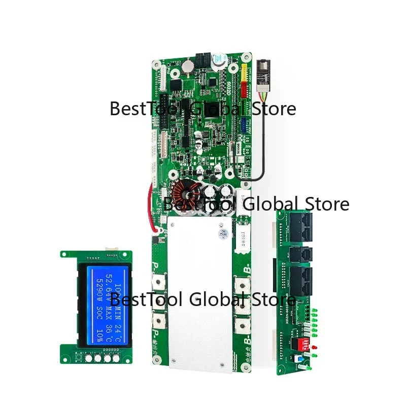 16S 200A 48V Lifepo4 Lithium Battery Protection Board LFP  Balancing Integrated Circuit Intelligent LCD RS485 CAN Inverter BMS