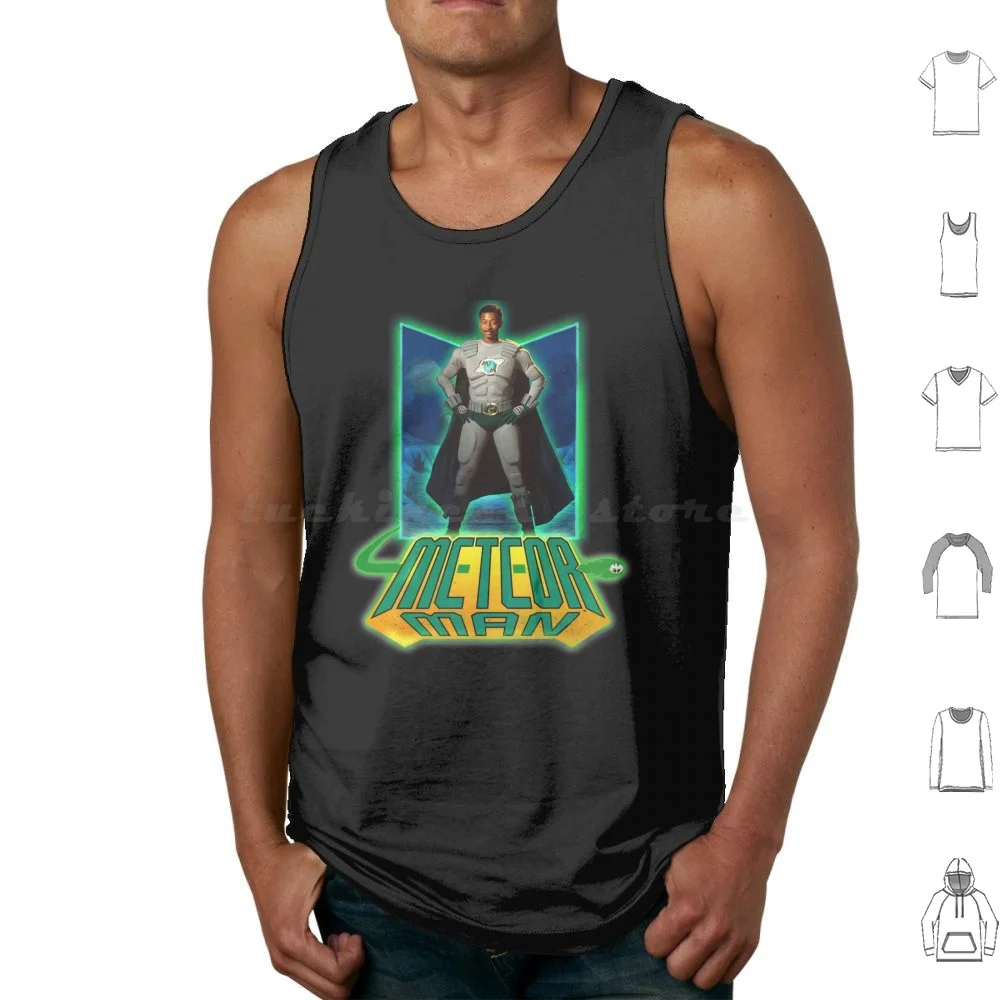 A Superhero For The 90s! Tank Tops Print Cotton Meteor Man 90s Classic Superhero Scifi Comic Books Robert Townsend Black