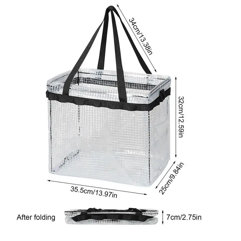 Foldable Outdoor Storage Box Foldable Storage Bin With Handles Foldable Clear Window Storage Boxes For Home Bedroom Closet