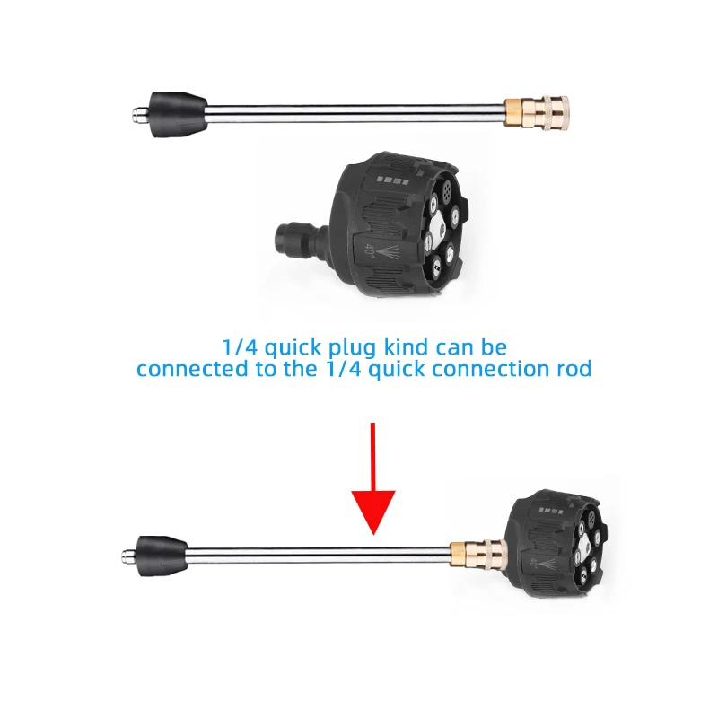 Aksesoris Cuci Mobil Mesin Cuci Tekanan Tinggi 6-dalam-1 Nosel untuk Pistol Air Baterai Lithium Nirkabel Pistol Cuci 1/4 Koneksi Cepat M14