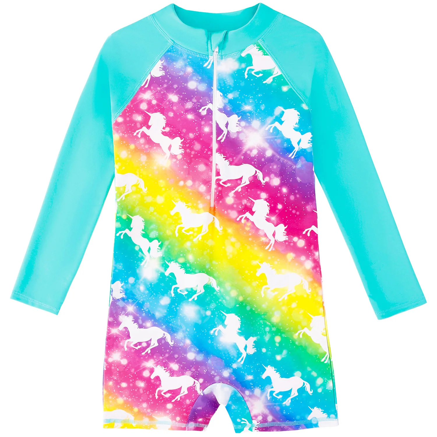 Badeanzug Kinder Sommer Meerjungfrau Mädchen einteilig Langarm Schwimmen Strand tragen Kinder Kinder Sport schnell trocknend Badeanzug – Detail 21