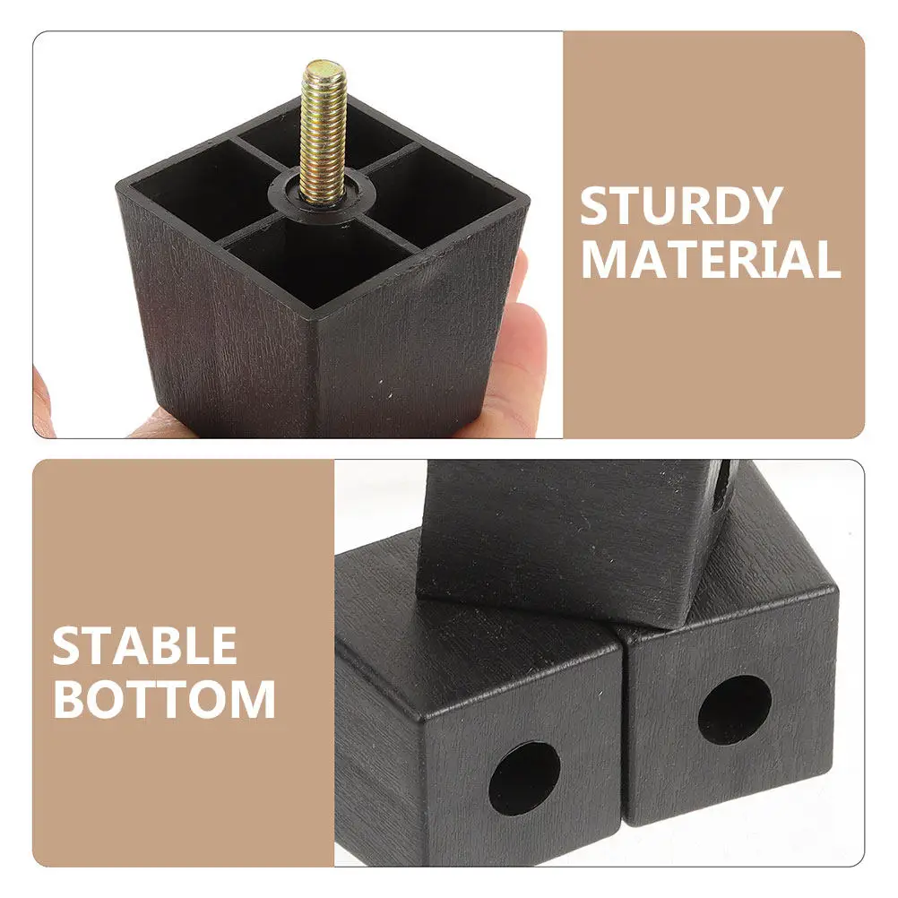 8pcs Square Tapered Sofa Leg Extensions Screw-On Couch Feet for Chair Bed Table Cabinet - DIY Furniture Replacement Support Legs