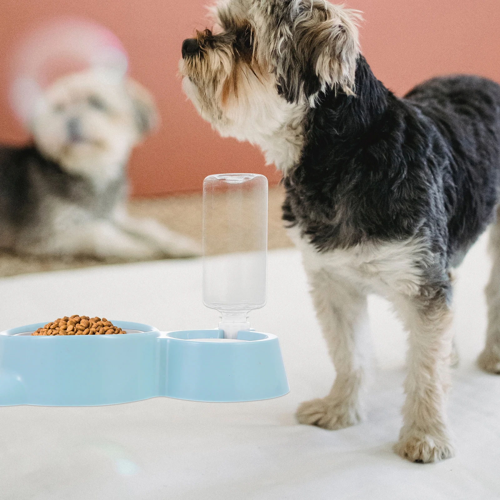 

Stainless Steel Feeder Durable Dog Cat Bowl Large Food Dispenser Easy Clean Portable HIPS Material Pet Drinking Container